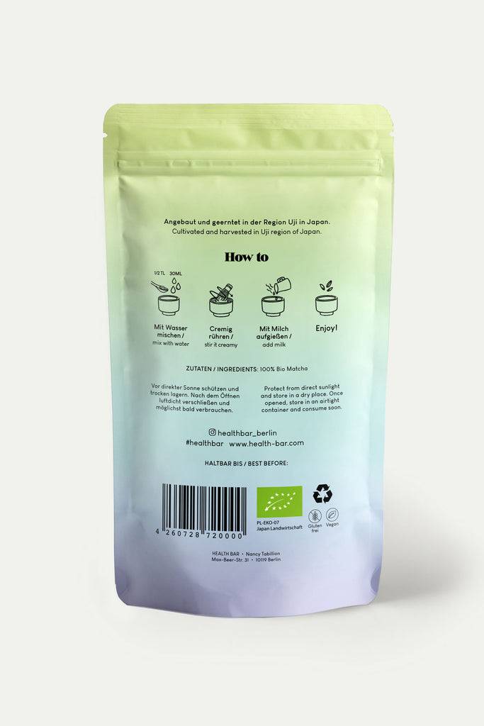 JUKSEREI HEALTH BAR · ORGANIC MATCHA TEA 50G Saisonale Angebote