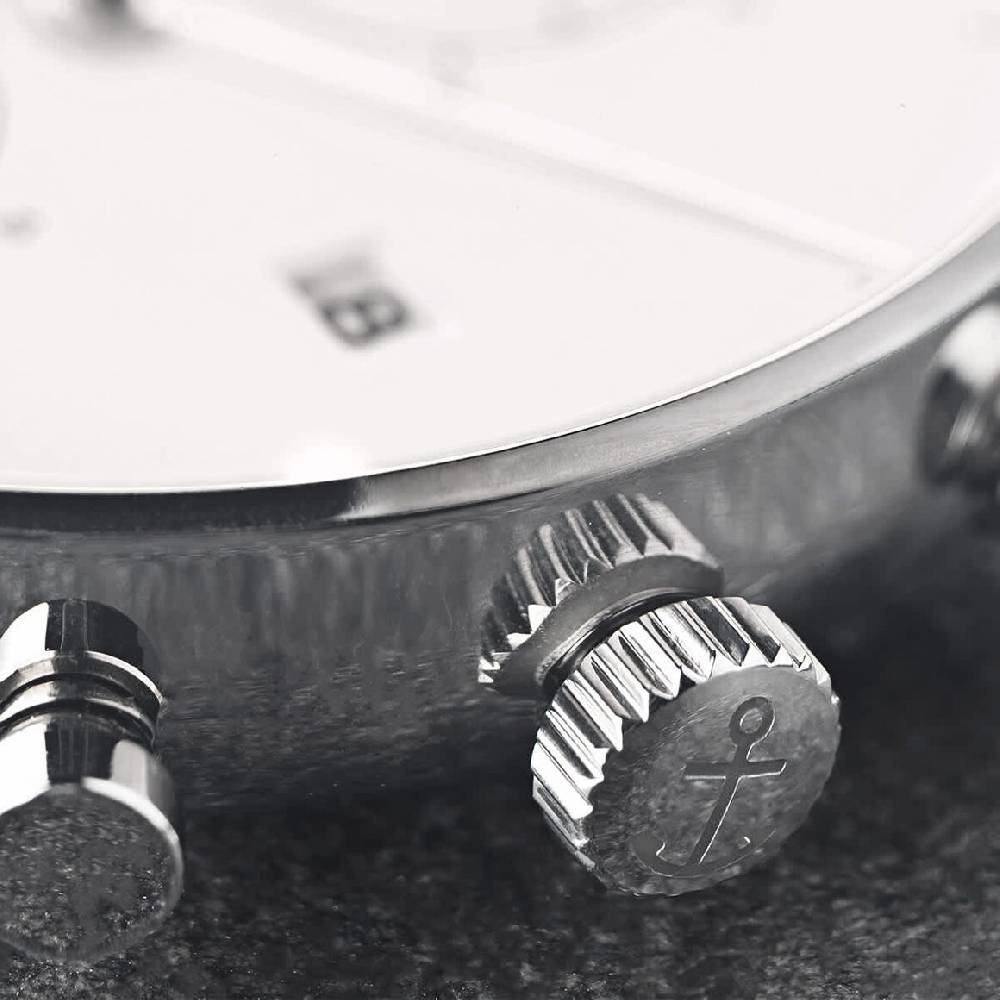 Kpten & Son Chrono Small Silver Steel Große Rabatte
