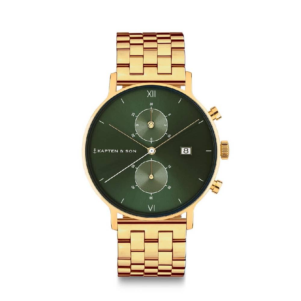 Kpten & Son Chrono Gold Green Steel