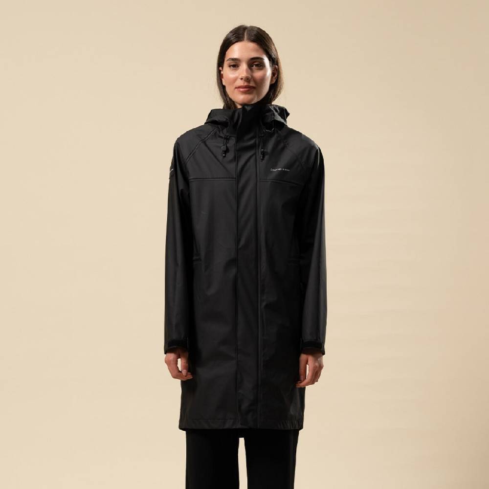 Kpten & Son Everyday Rain Jacket Long Midnight Black Sonderangebot der Fabrik