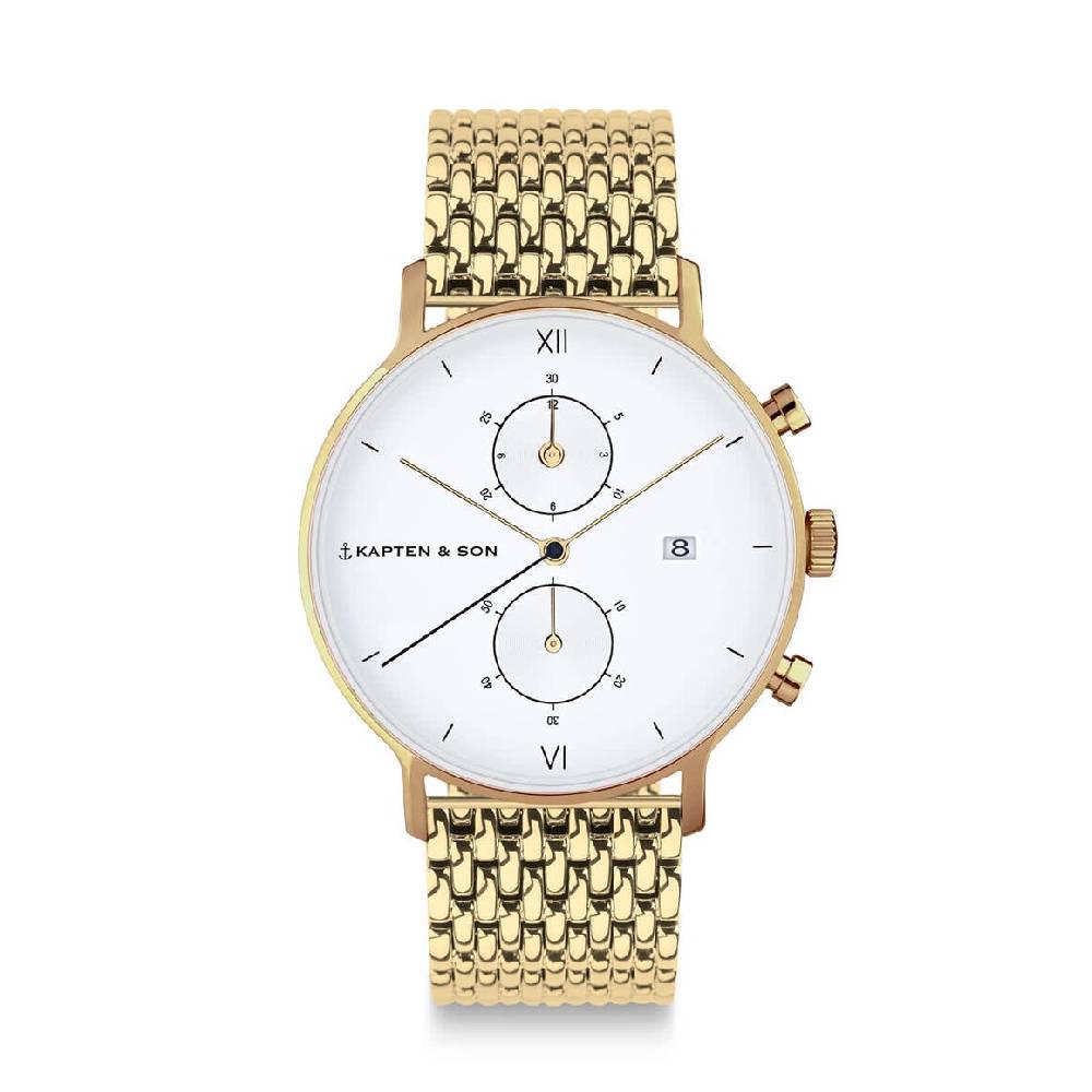 Kpten & Son Chrono Gold Woven Steel