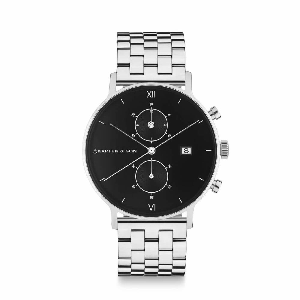 Kpten & Son Chrono Silver Black Steel