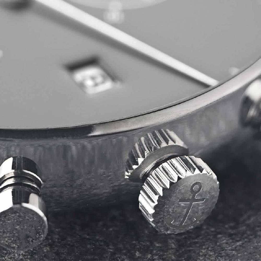 Kpten & Son Chrono Silver Black Steel Auslauf