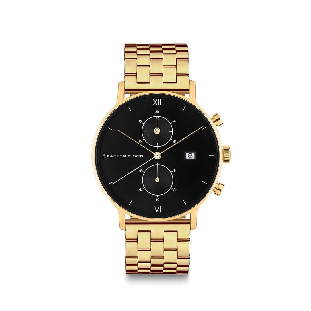 Kpten & Son Chrono Small Gold Black Steel
