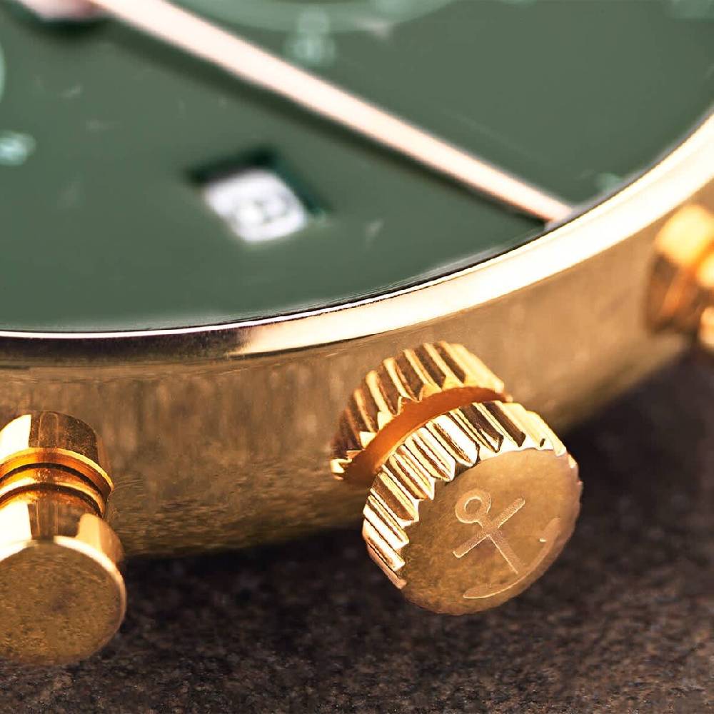 Kpten & Son Chrono Small Gold Green Steel Letzter Tag