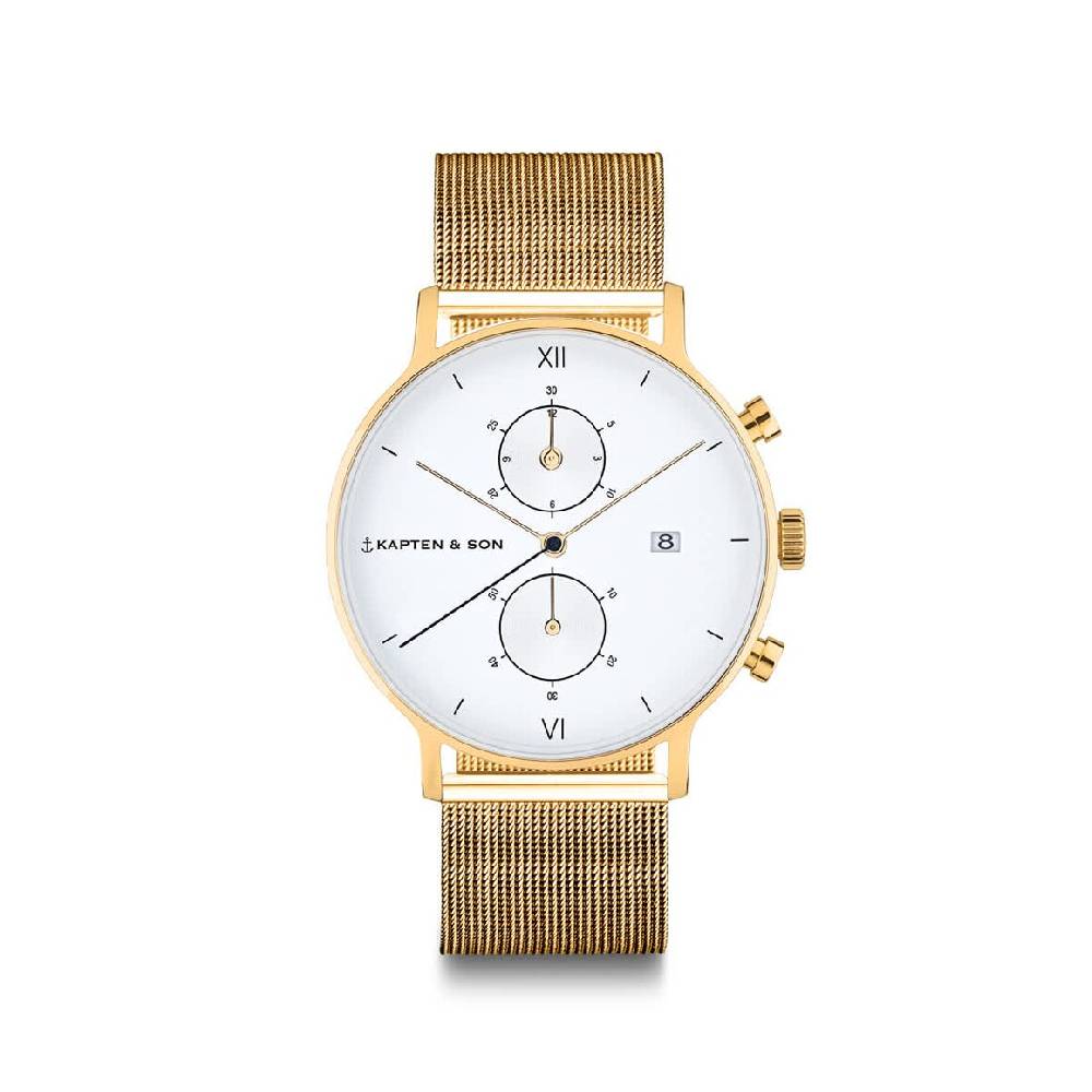 Kpten & Son Chrono Small Gold Mesh