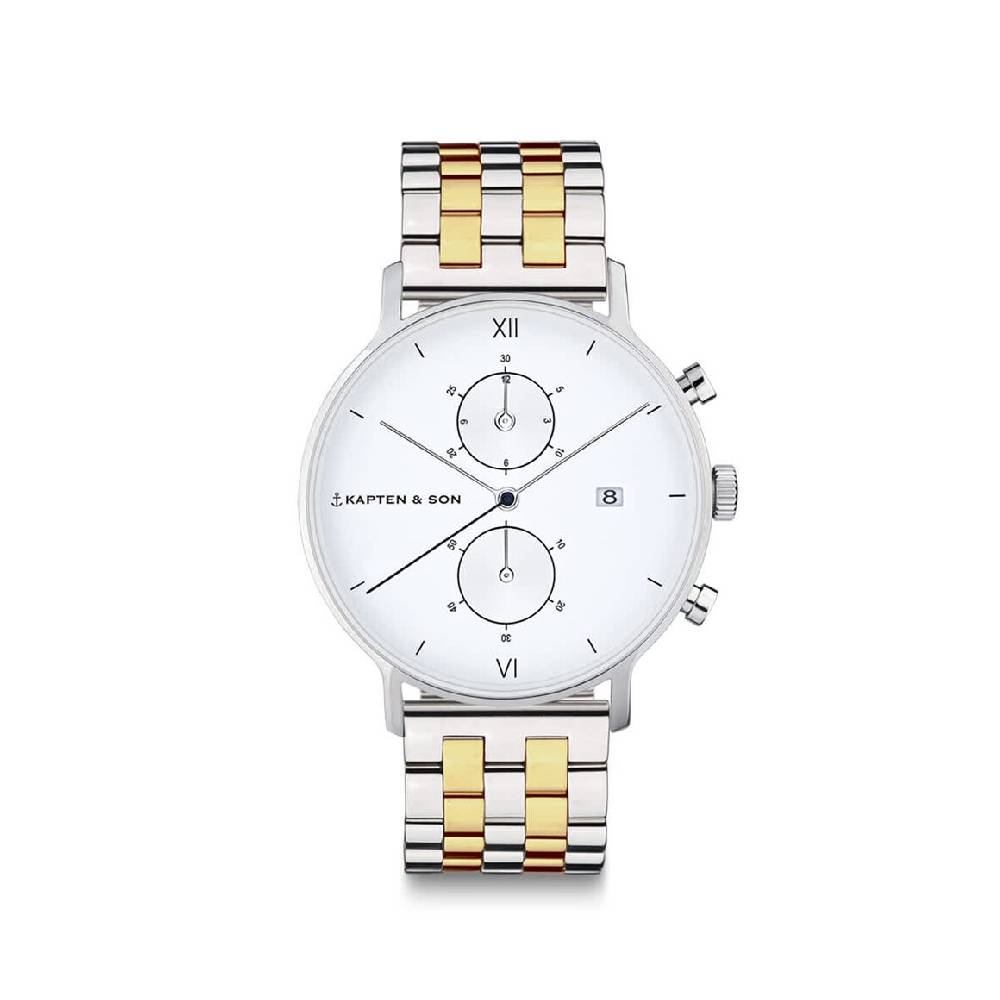 Kpten & Son Chrono Small Silver Bicolor Steel