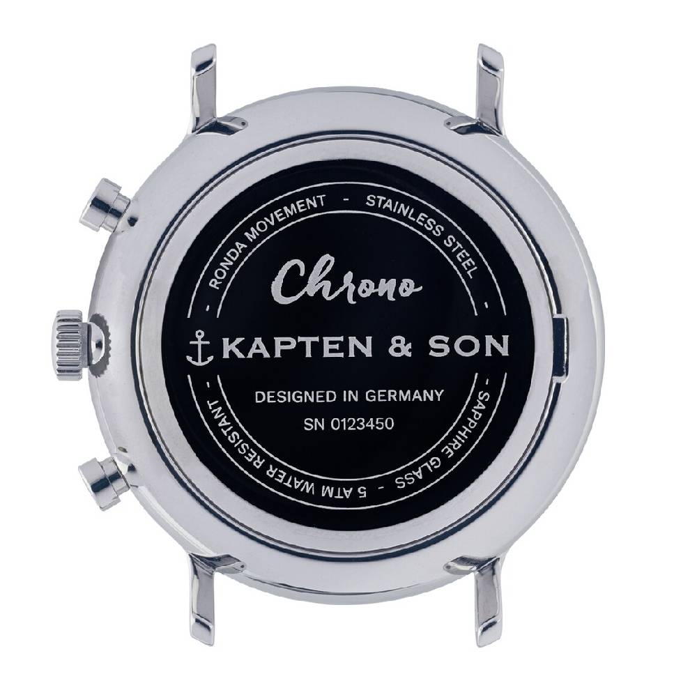Kpten & Son Chrono Small Silver Black Steel Sonderangebot der Fabrik