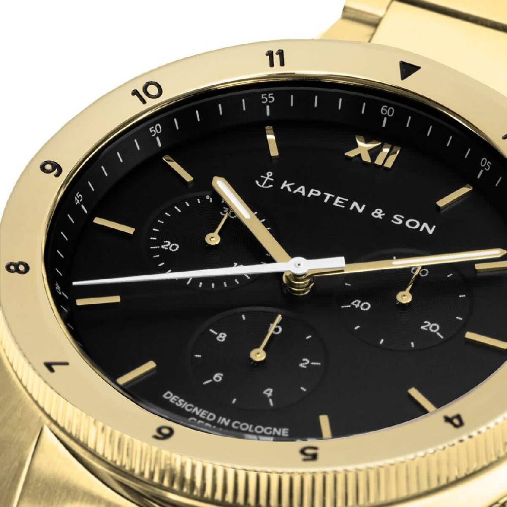 Kpten & Son Rise Small Gold Black Steel Riesige Rabatte