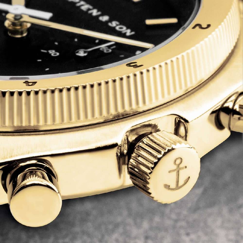 Kpten & Son Rise Small Gold Black Steel Riesige Rabatte