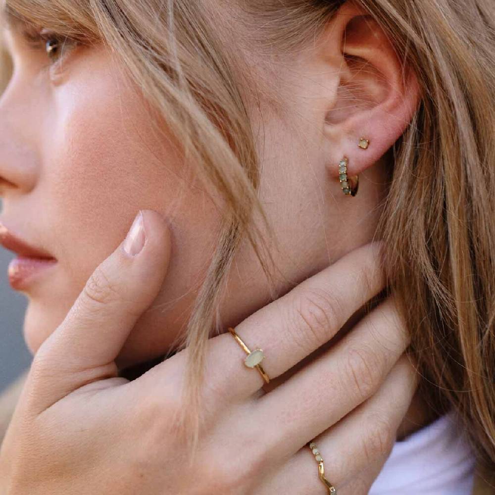 Kpten & Son Earring Hoop Harmony Stone Gold Verkauf