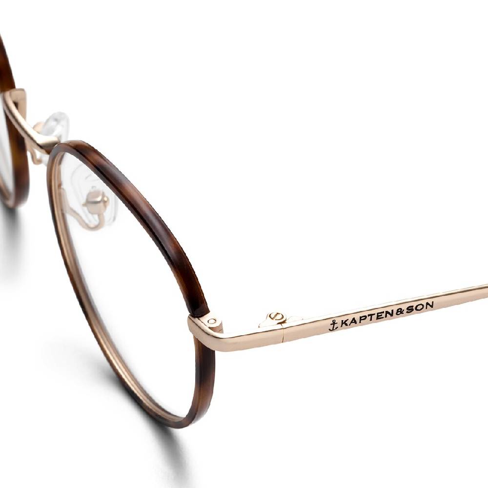 Kpten & Son London Matt Gold Tortoise mit Sehstärke Im Verkauf