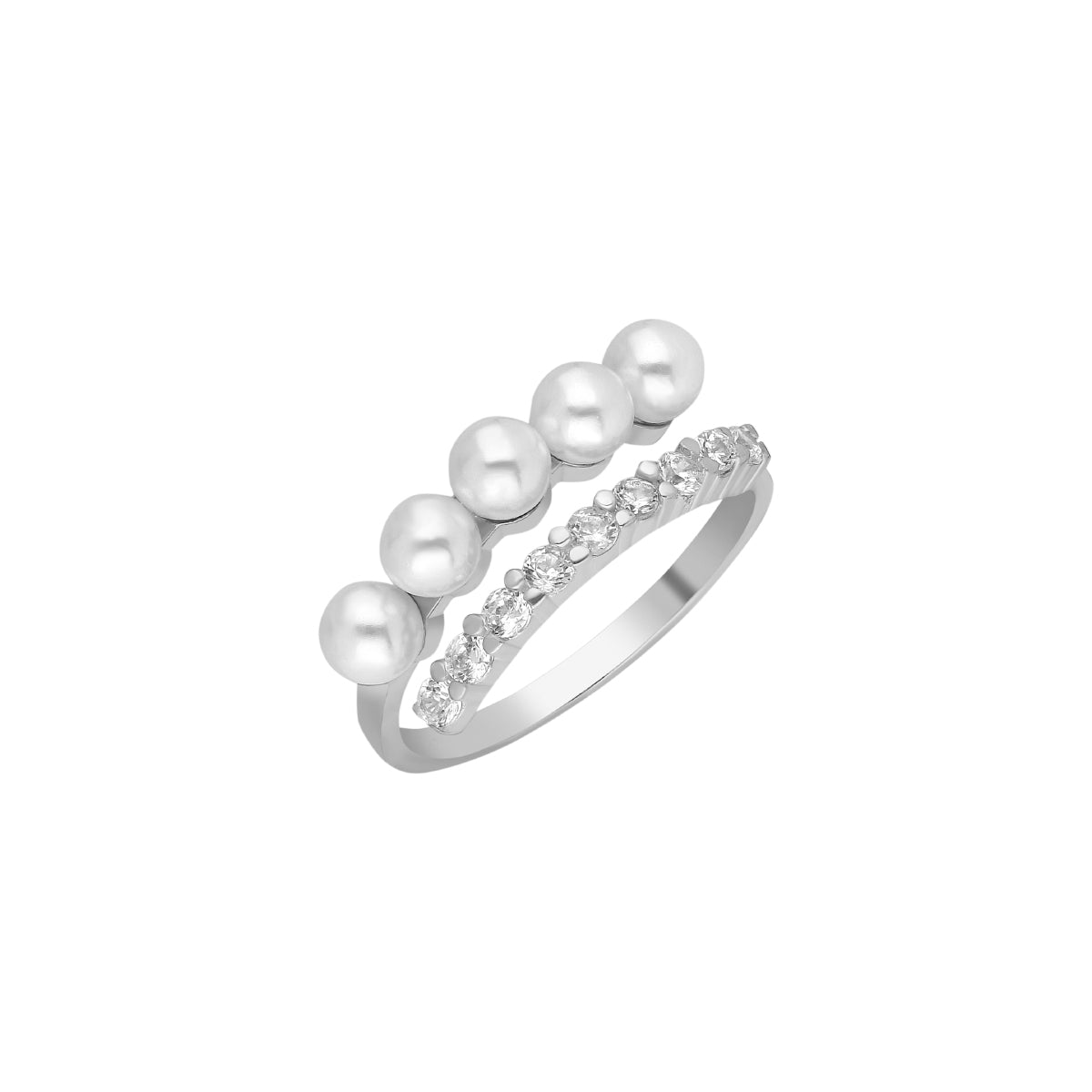 Kardelen Pointed Pearl Zirconia Ring - 925 SILBER Letzte 2 Tage