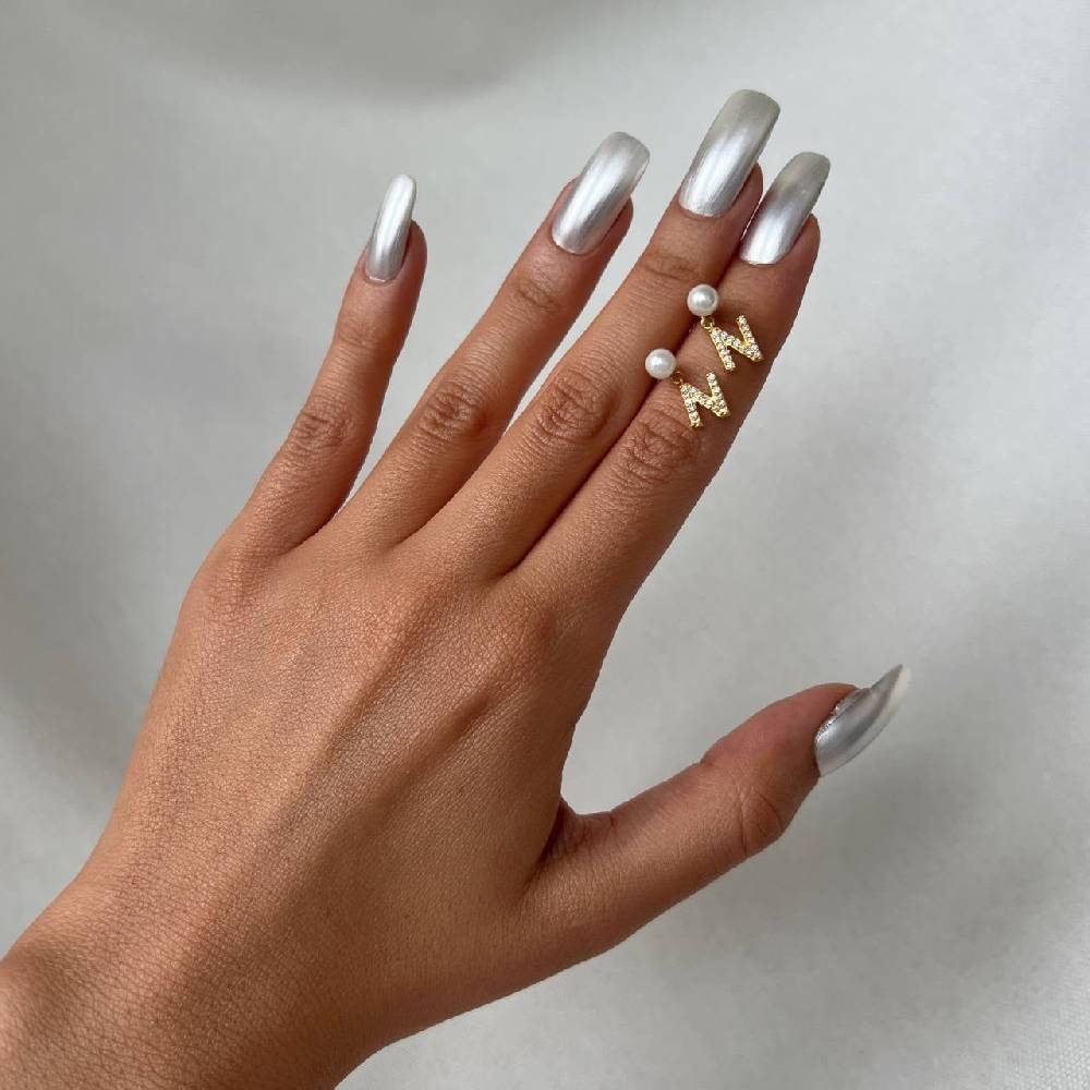 Kardelen PEARL INITIALEN OHRRING - 925 SILBER Letzter Tag