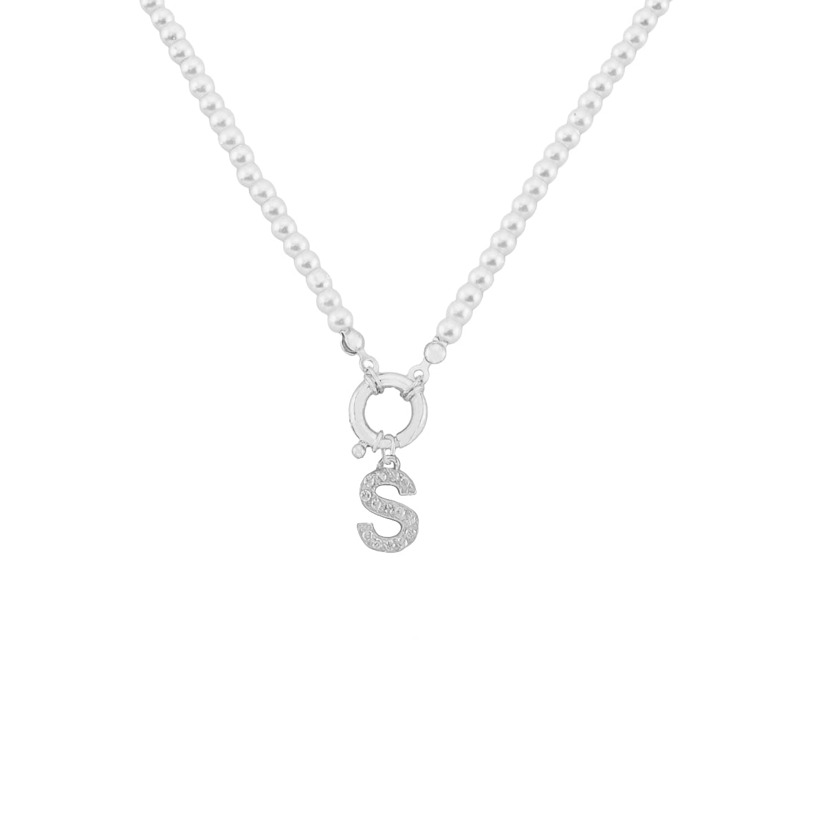 Kardelen Pearl Chain zirkonia Buchstaben Halskette - 925 SILBER Zeitbegrenzte Promotion