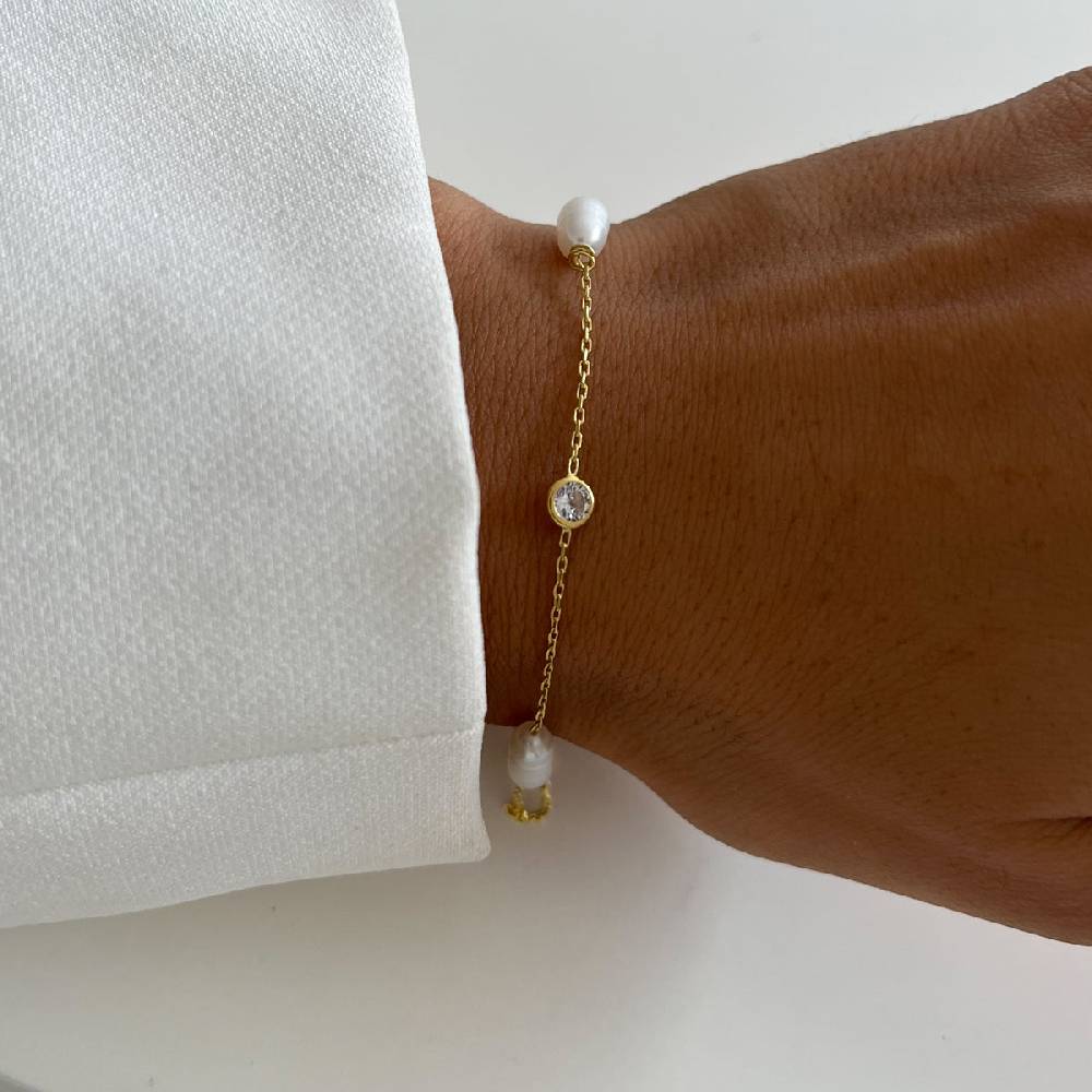 Kardelen Stein Armkette mit Perlen - 925 SILBER Bis zu 60% Rabatt