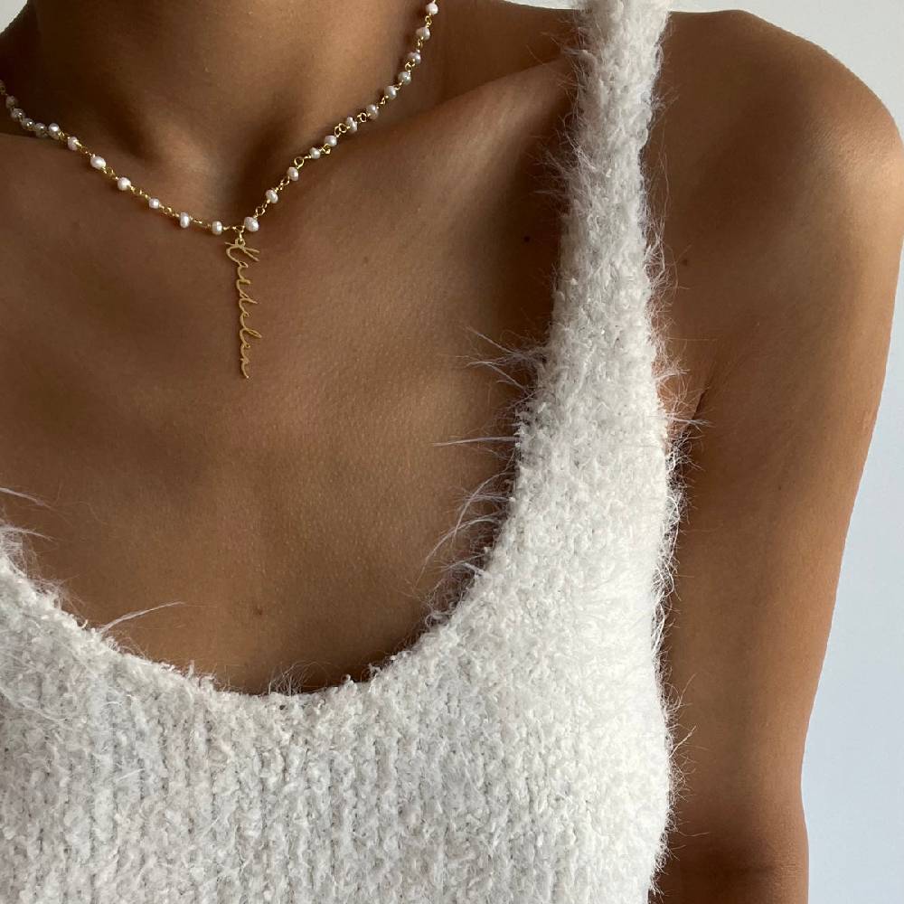 Kardelen Chain Design Pearl Halskette Basic Signature - 925 SILBER Discount Store für neue Produkte