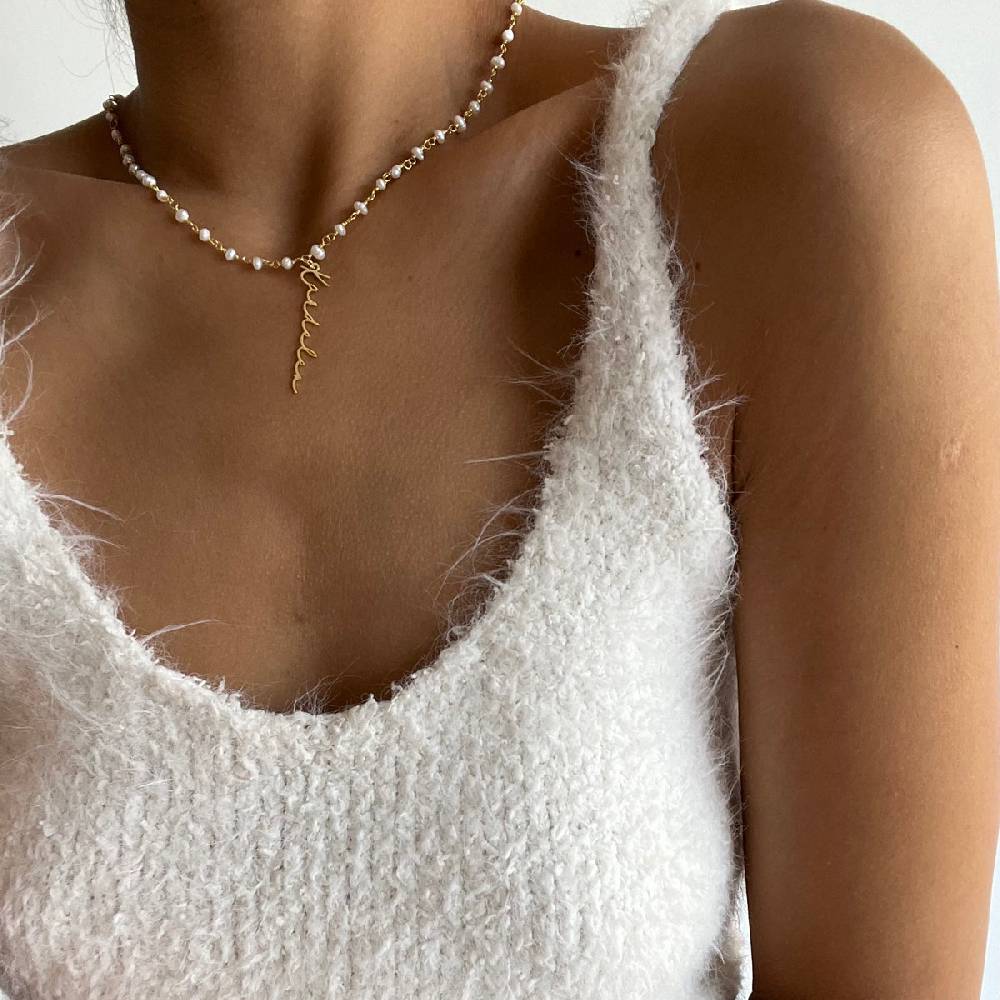 Kardelen Chain Design Pearl Halskette Basic Signature - 925 SILBER Discount Store für neue Produkte