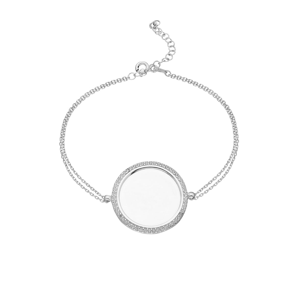 Kardelen Zirkonia Plättchen Gravurarmband - 925 SILBER Super Rabatt