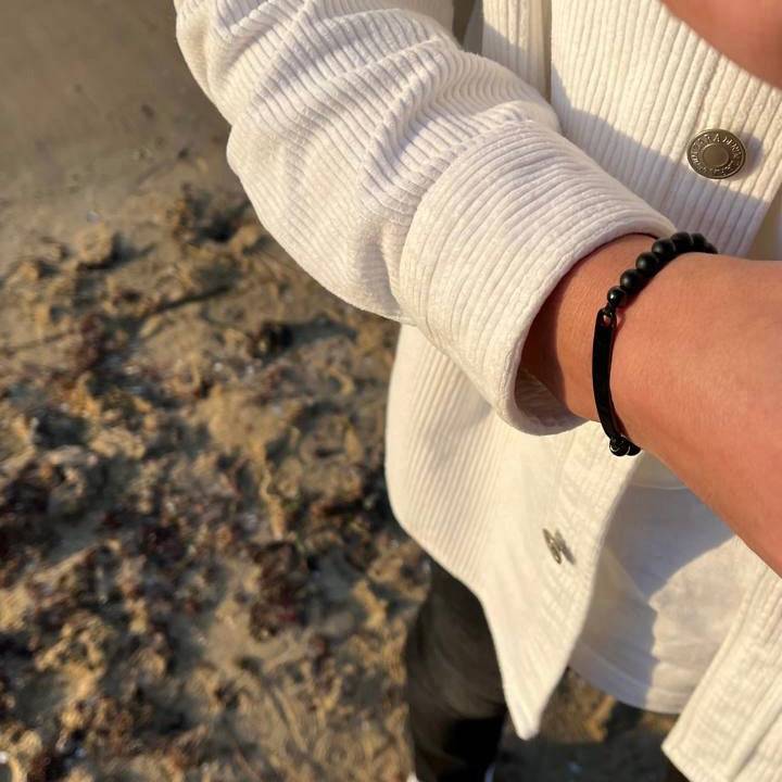 Kardelen ID-Partnerarmband mit Gravur - Pearl Black Black Friday Preise