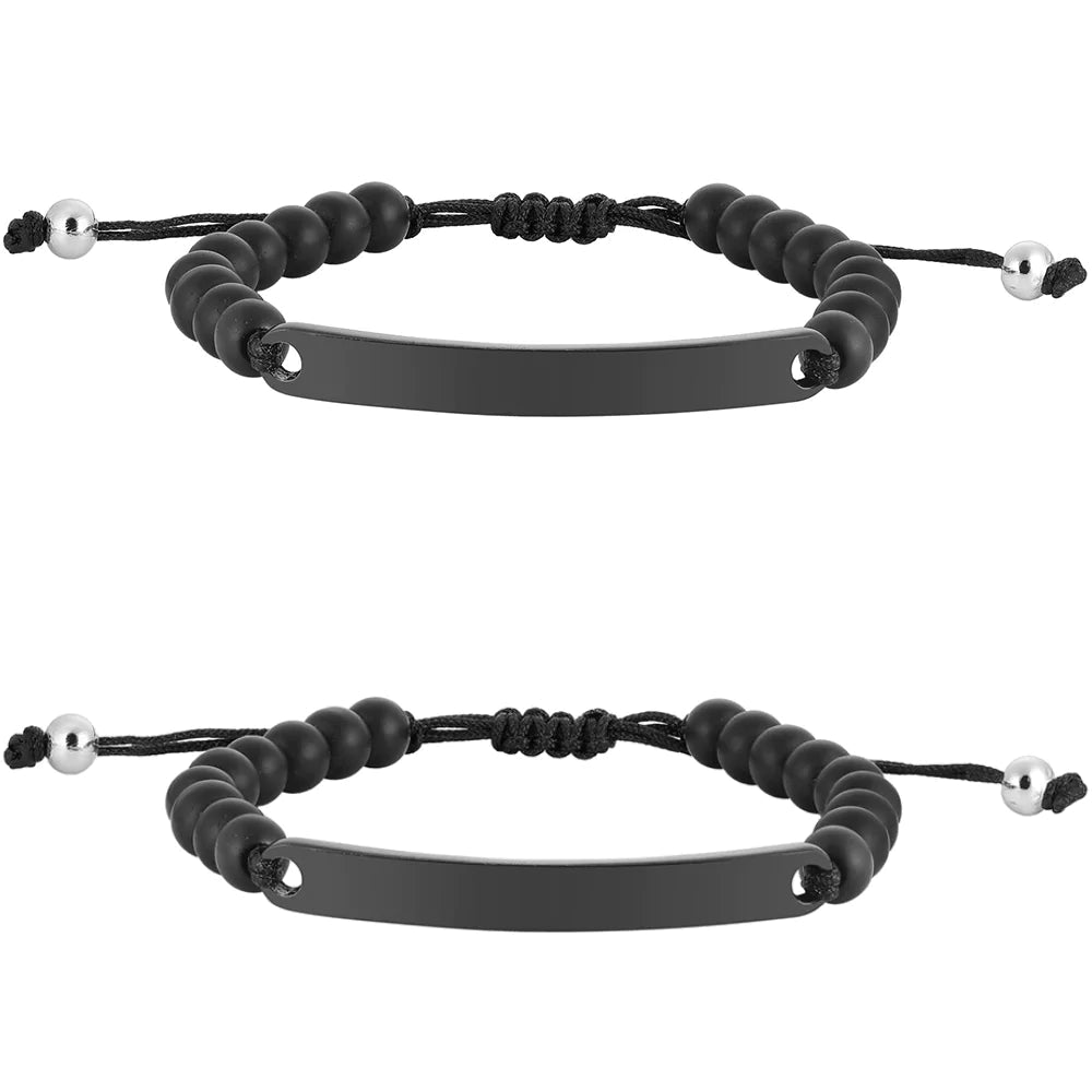 Kardelen ID-Partnerarmband mit Gravur - Pearl Black Black Friday Preise
