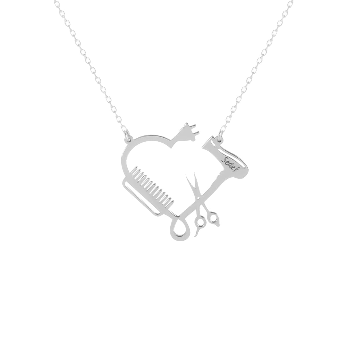 Kardelen Friseur Kette Gravur - 925 SILBER zollfrei