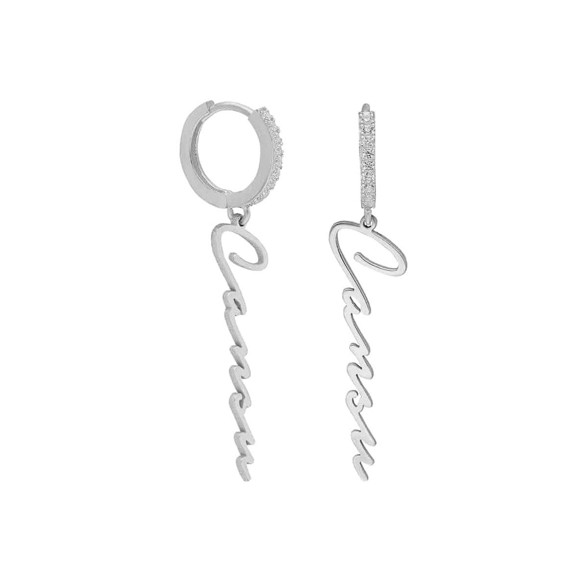 Kardelen Namensohrring mit Zirkonia - 925 SILBER Vatertagsangebot