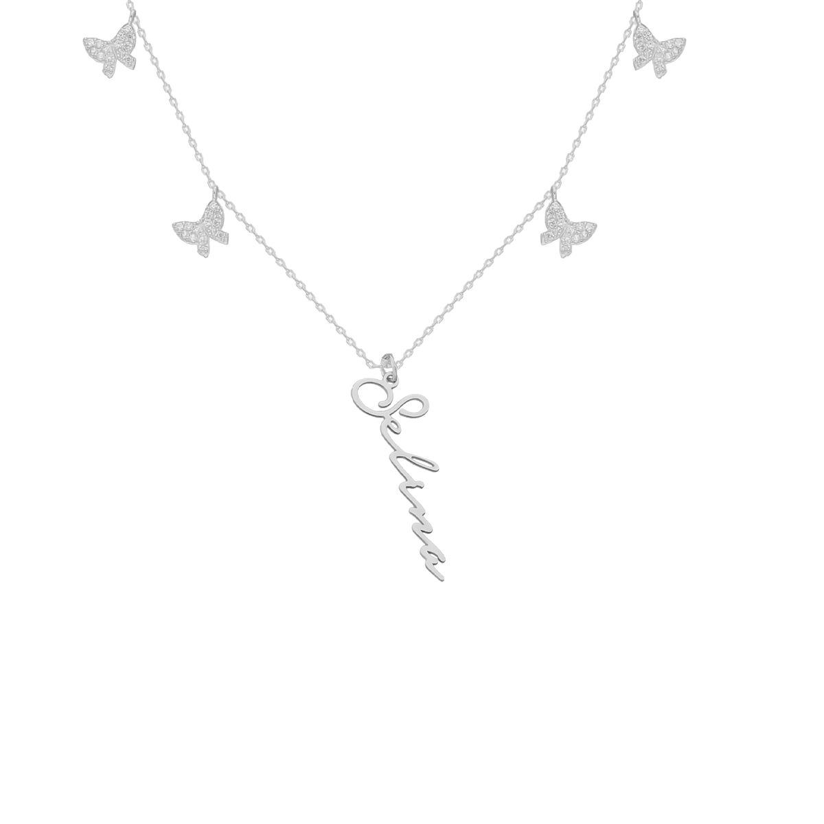 Kardelen Butterfly x Signatur Kette - 925 SILBER Lagerräumung