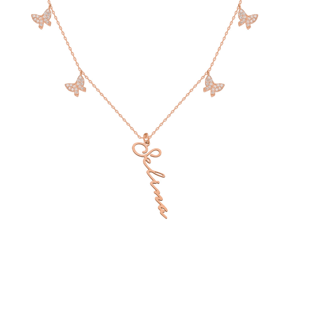 Kardelen Butterfly x Signatur Kette - 925 SILBER Lagerräumung