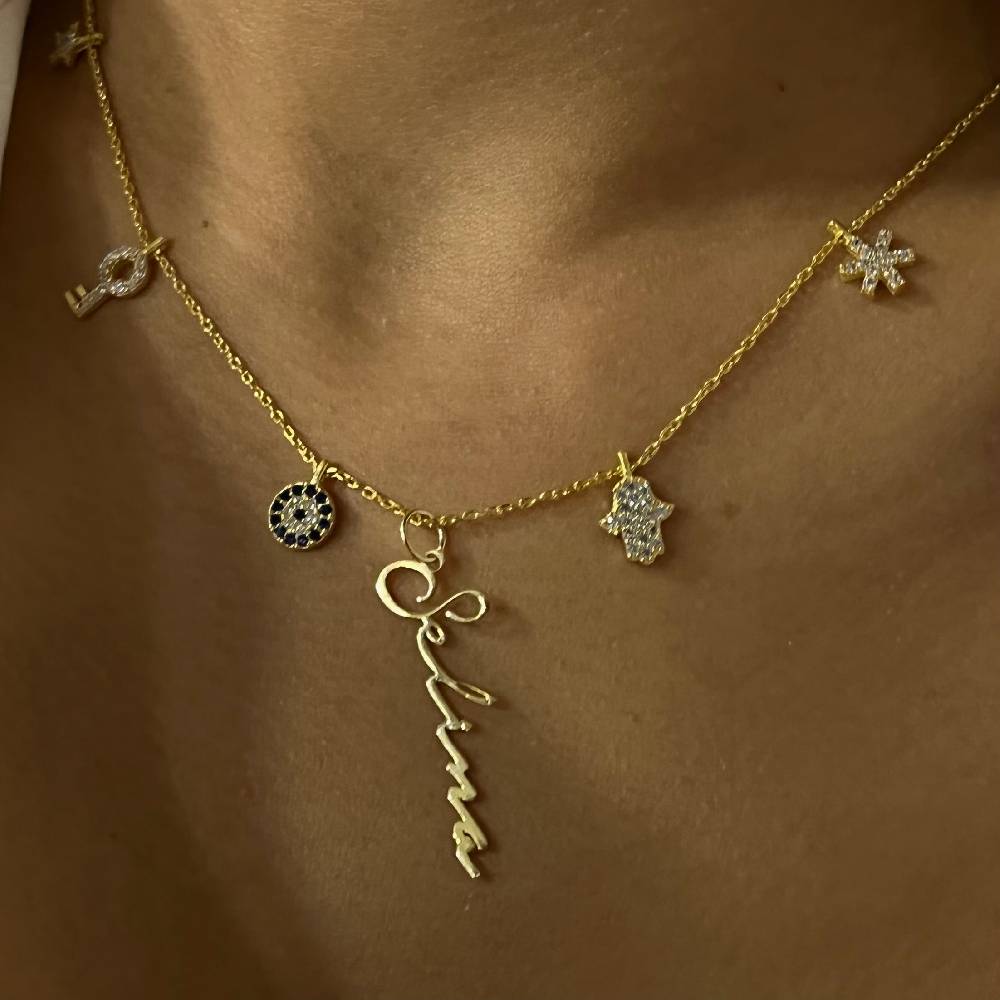 Kardelen Charm Signatur Halskette - 925 SILBER Tägliche Deals