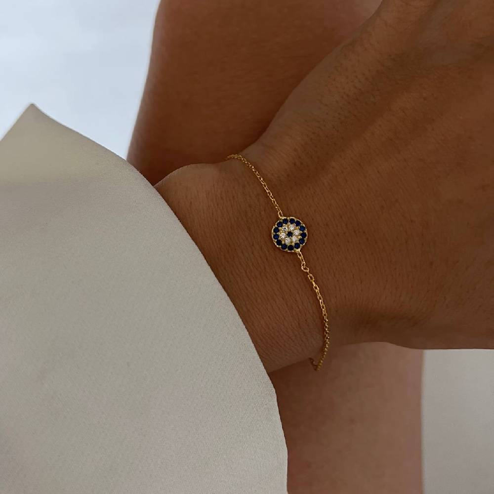 Kardelen Mini Nazar Zirkonia Armkette - 925 SILBER Tiefpreis