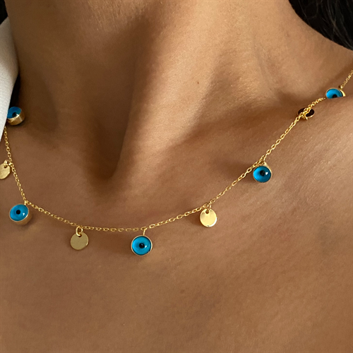 Kardelen Nazar Plättchen Kette - 925 SILBER Bis zu 60% Rabatt