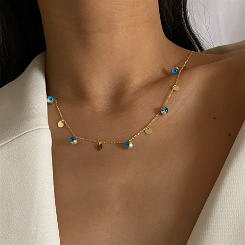 Kardelen Nazar Plättchen Kette - 925 SILBER Bis zu 60% Rabatt