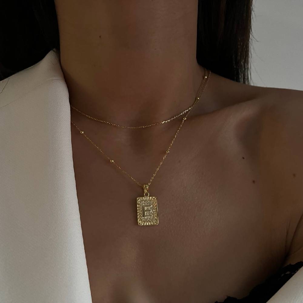 Kardelen Vintage Letter Necklace - 925 SILBER 50% Rabatt mit kostenlosem Versand