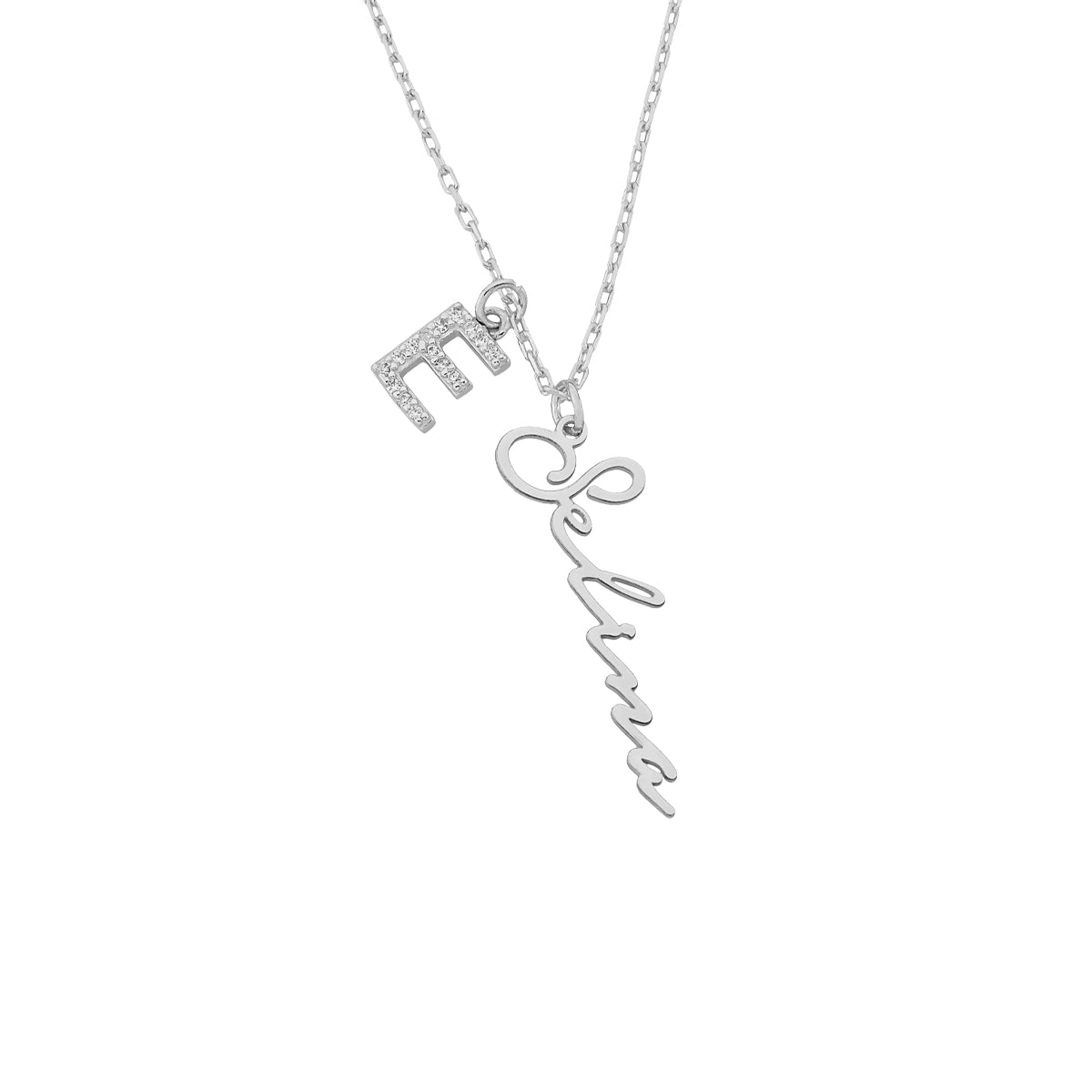 Kardelen Signatur Namenskette mit Zirkonia Buchstabe - 925 SILBER Clearance-Verkauf