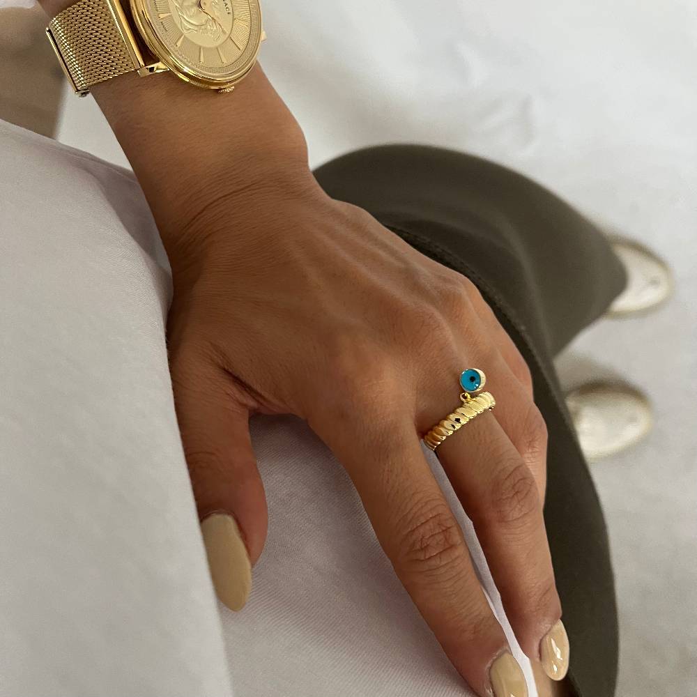 Kardelen Burma Nazar Ring - 925 SILBER Günstiger Verkauf