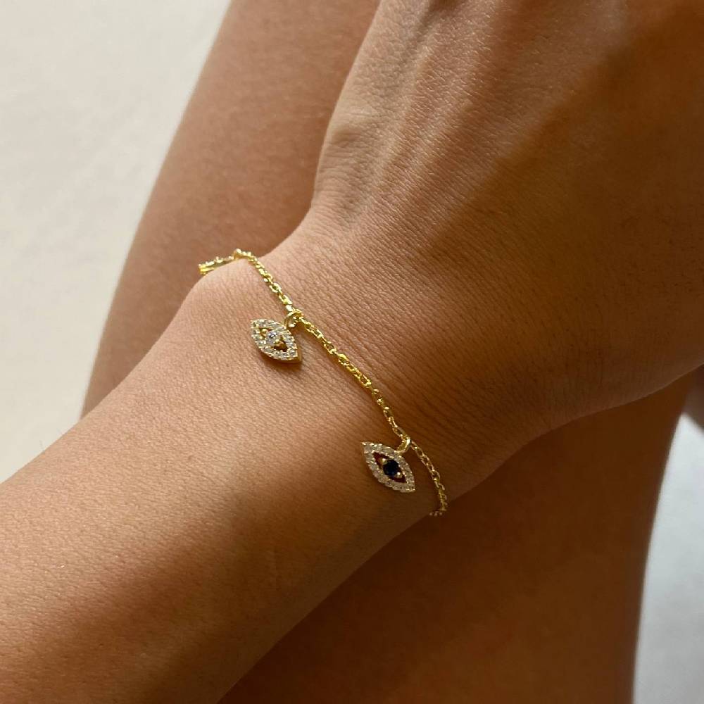 Kardelen Nazar Charm Armkette - 925 SILBER Großer Ausverkauf