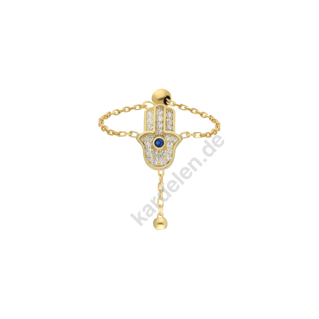 Kardelen CHAIN RING FATIMAS HAND - 925 SILBER Kauf eins, bekomm eins gratis