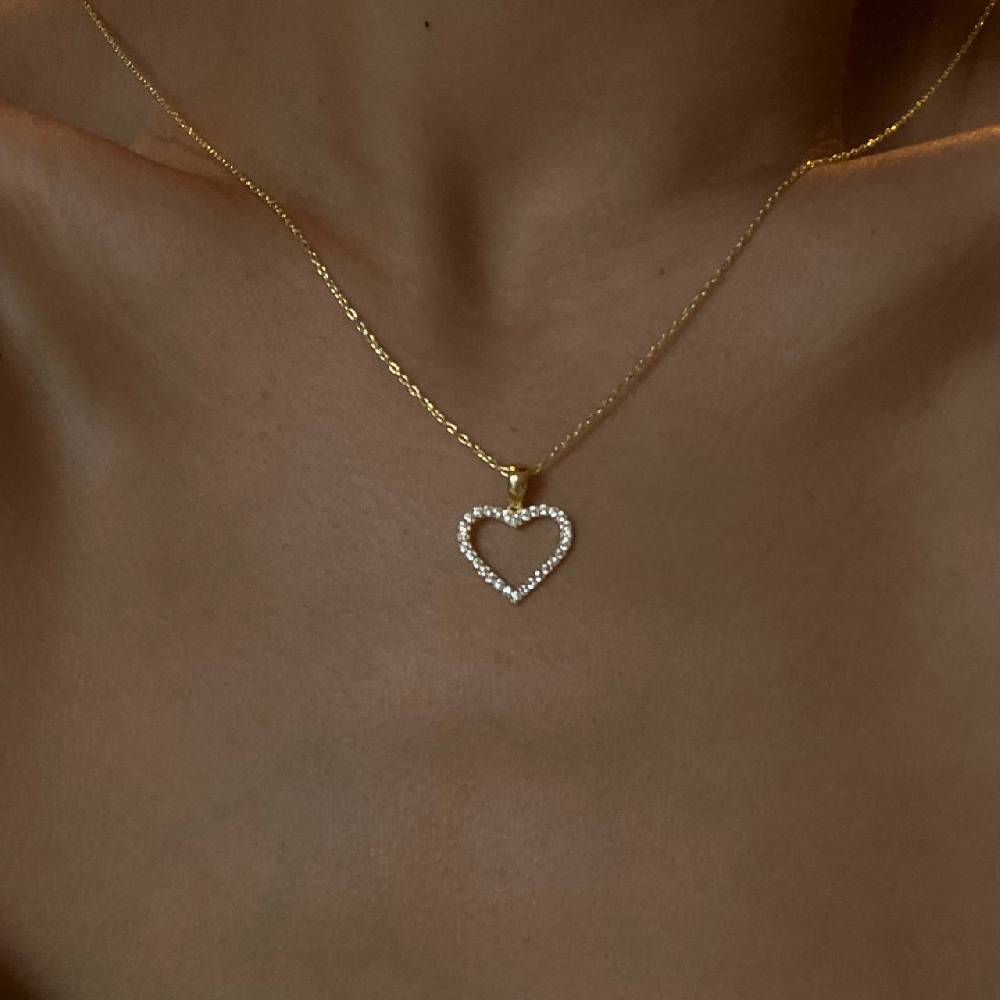 Kardelen Full Zirkonia Herz Kette - 925 SILBER Rabatte dieses Monats