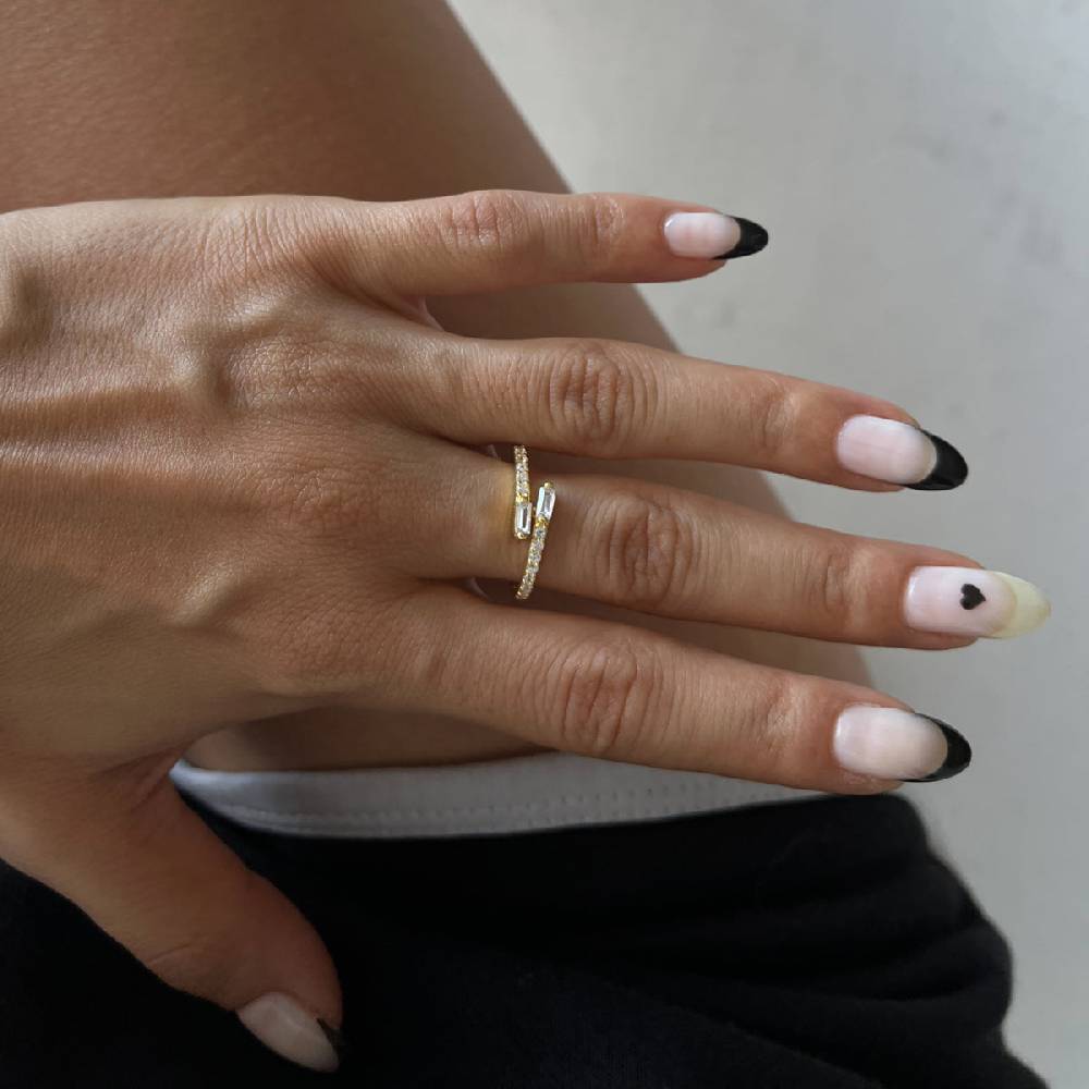 Kardelen Double Baguette Ring - 925 SILBER Meist gekauft