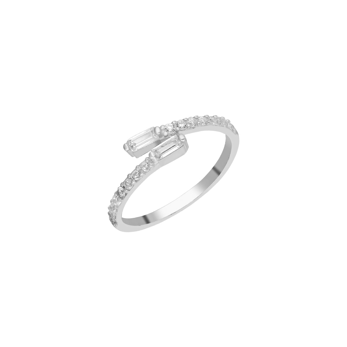Kardelen Double Baguette Ring - 925 SILBER Meist gekauft