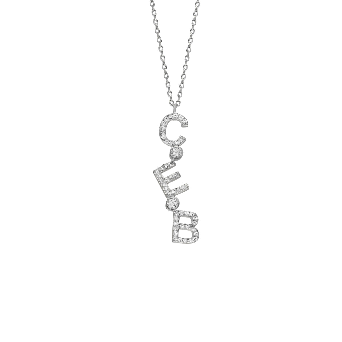 Kardelen Chocker Senkrecht Zirkonia Buchstabenkette - 925 SILBER Jubiläumsangebot