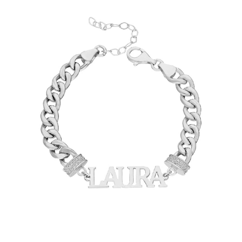 Kardelen Cubice Armkette mit Wunschnamen - 925 SILBER Große Rabatte