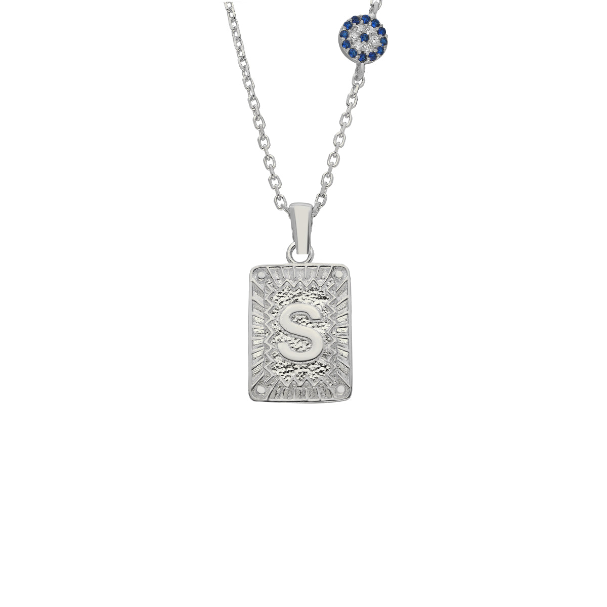 Kardelen Vintage Buchstaben Kette mit Nazar - 925 SILBER Riesige Ersparnisse