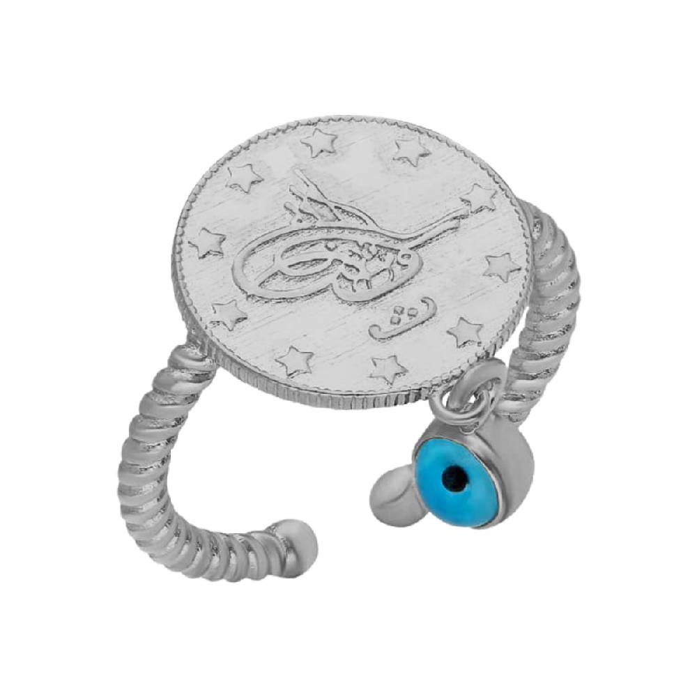 Kardelen Ceyrek Ring mit Nazar - 925 SILBER Begrenzte Freigabe