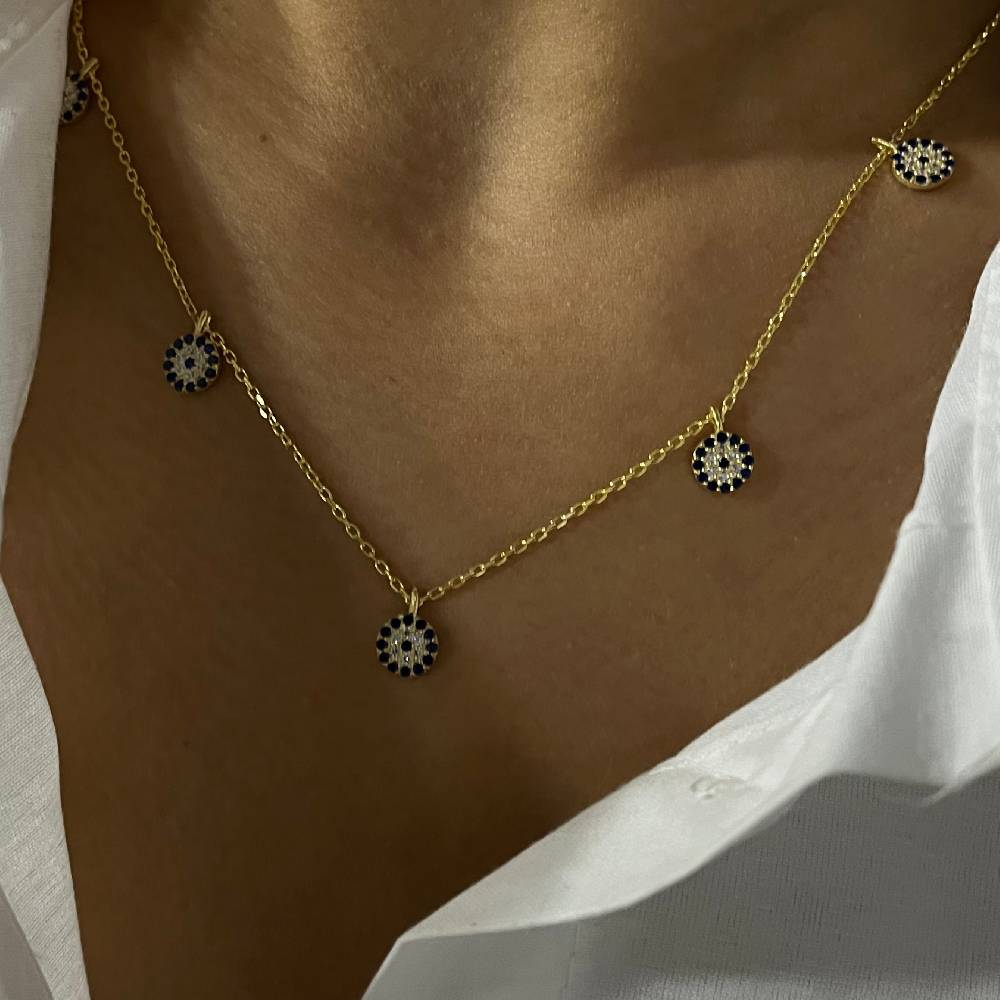 Kardelen Nazar Chocker 5er Kette - 925 SILBER Letzter Tag