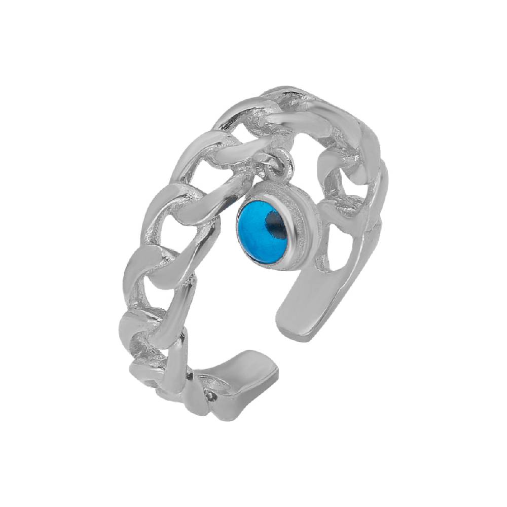 Kardelen Nazar Cuban Link Ring - 925 SILBER Nur für heute