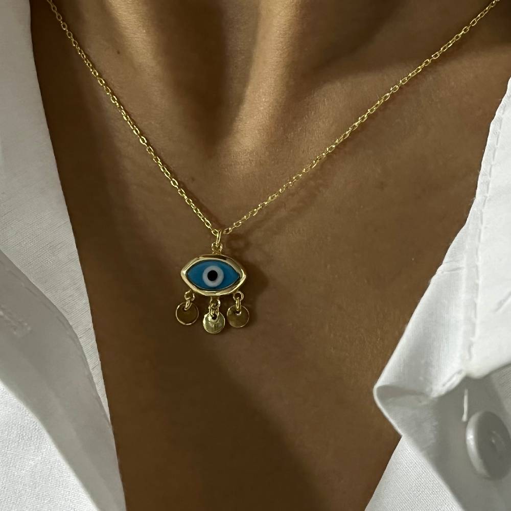 Kardelen Firuze Dark Blue Eyes Necklace - 925 SILBER Sonderangebot der Fabrik
