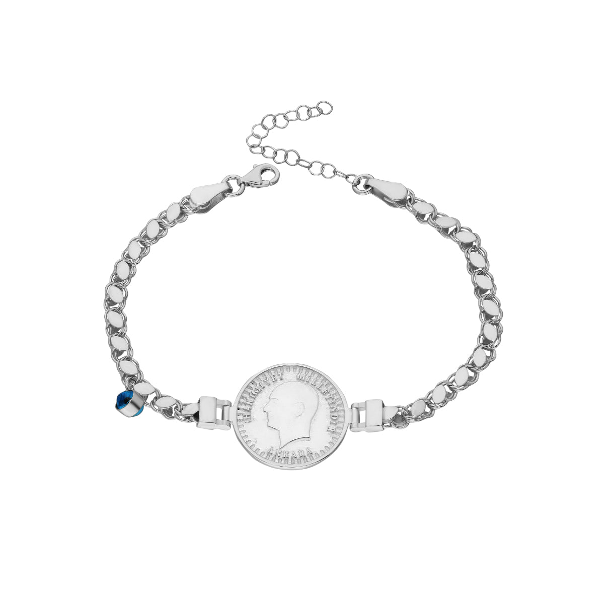 Kardelen Atatürk Gersten Armkette mit Nazar - 925 SILBER Preisnachlass