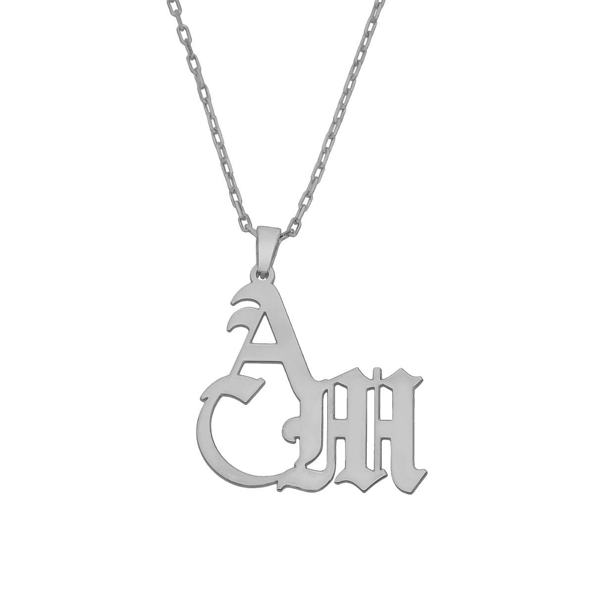 Kardelen 2er Buchstabenkette Gothic - 925 SILBER Vatertagsangebot